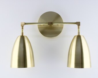 Funnel Brass Sconce - Bathroom Lighting - Brass Vanity Lamp - Wall Light Brass - Mid Century Modern Wall Fixture