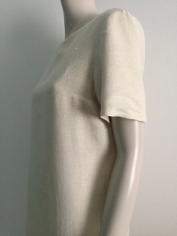 Vintage 90’s Women’s Natural Crème Beige Shantung… - image 1