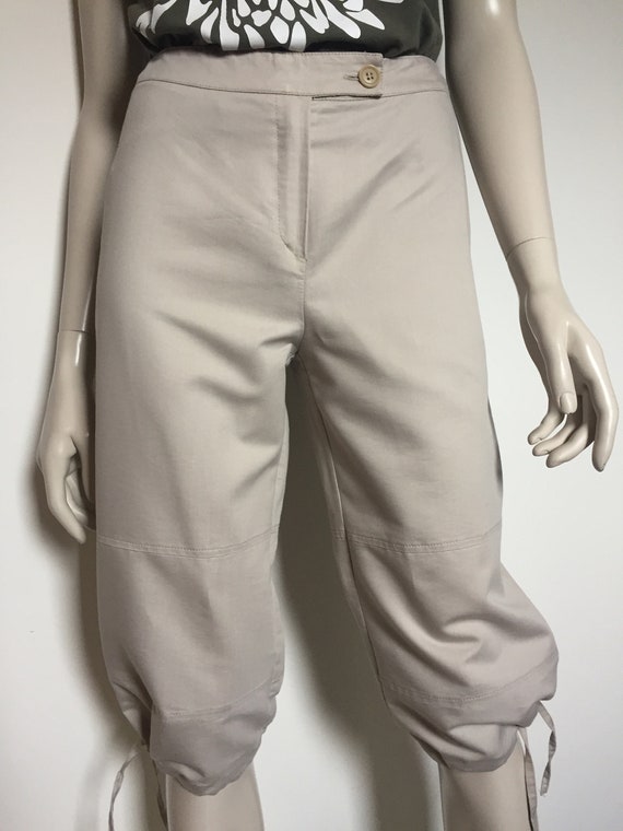 Vintage Women's Beige MAX&CO Wide Capri Pants Str… - image 6