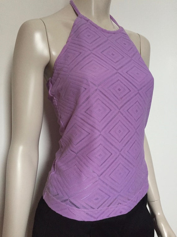 Vintage Women's Cotton Woven Light Violet Purple … - image 1