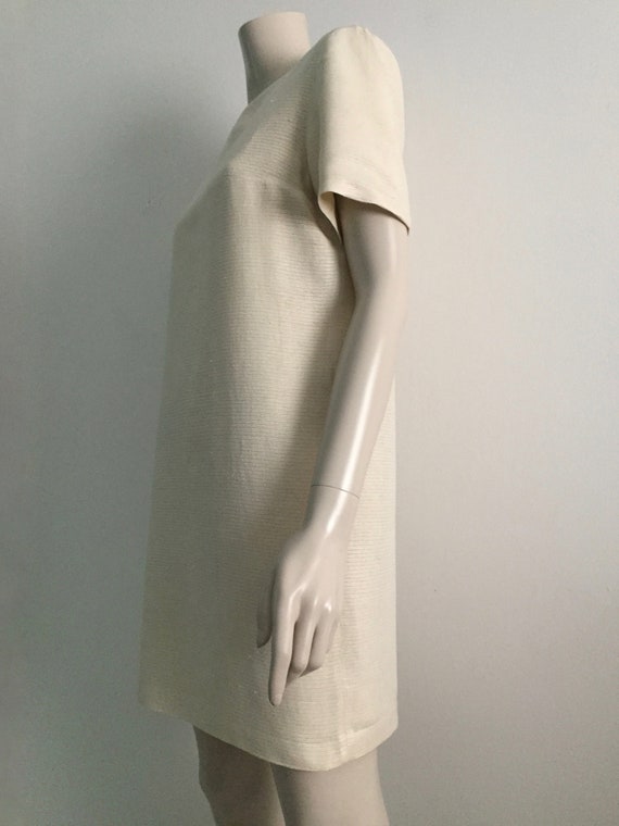 Vintage 90’s Women’s Natural Crème Beige Shantung… - image 5