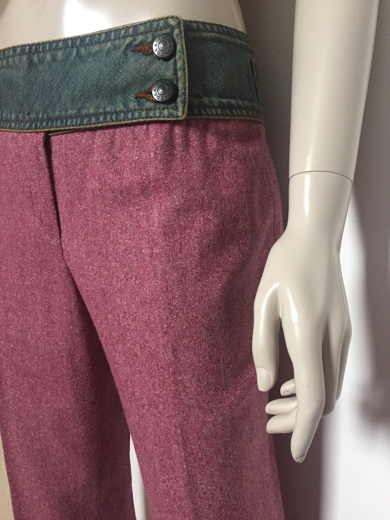 Vintage women's wool silk pink KOOKAI trousers size 40 | Etsy