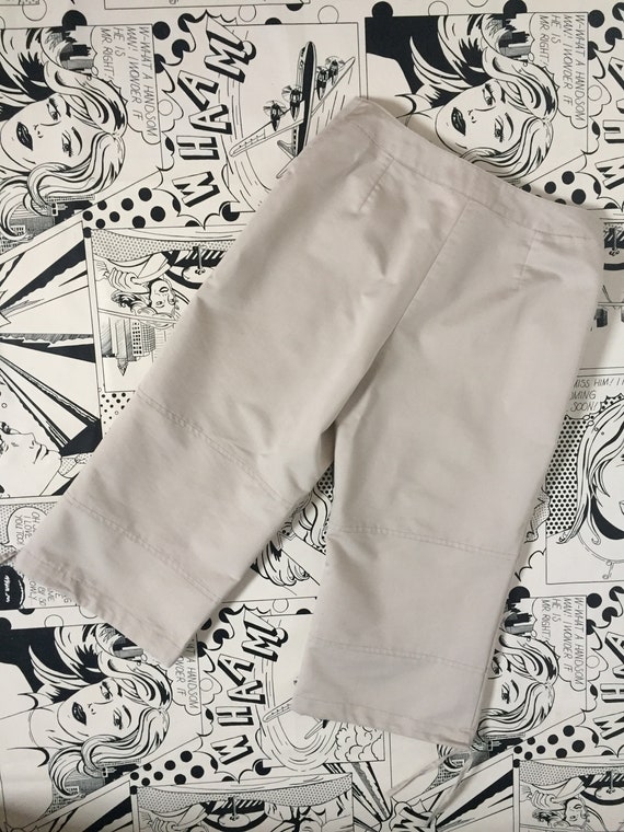 Vintage Women's Beige MAX&CO Wide Capri Pants Str… - image 10