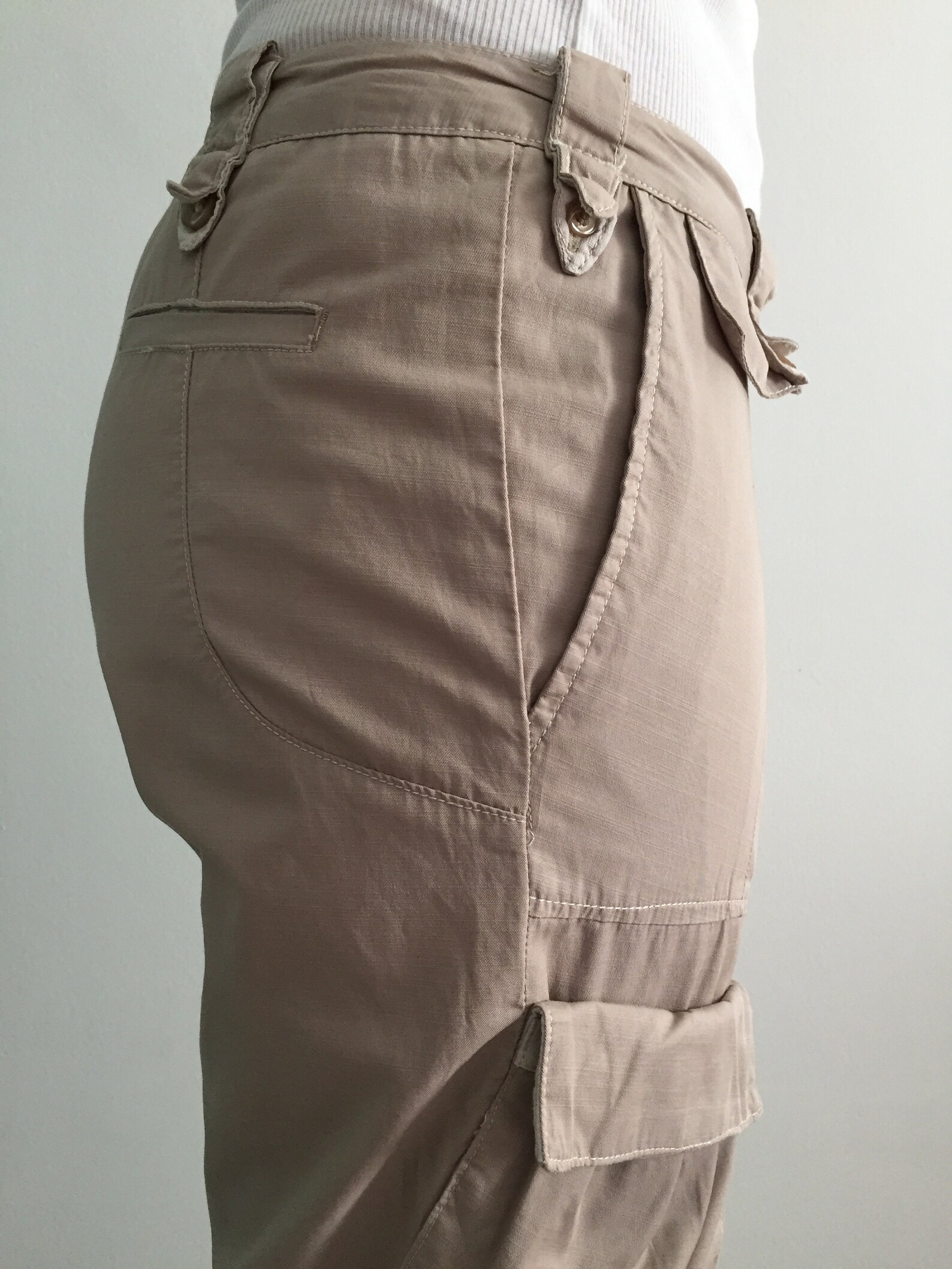 Cargo Sweatpants Damen - Y2K Style, High Waist, Baumwolle Mix, Mit Taschen