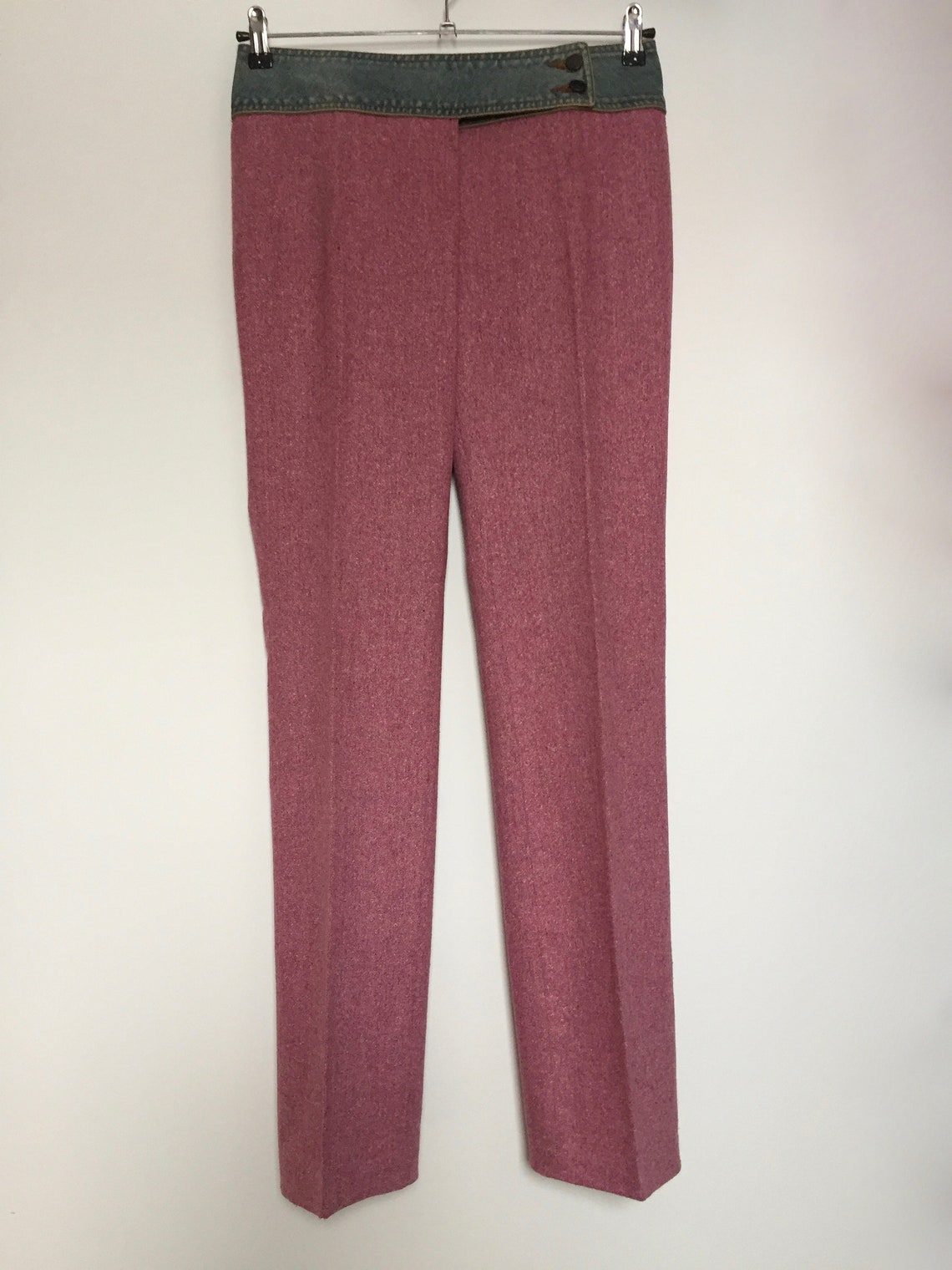 Vintage women's wool silk pink KOOKAI trousers size 40 | Etsy