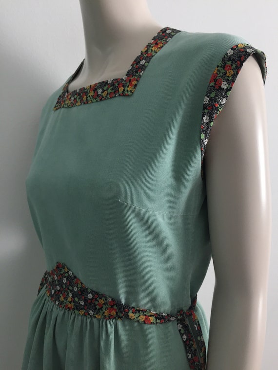 Vintage Rare 70's Women's Mint Green Ribbed Light… - image 2