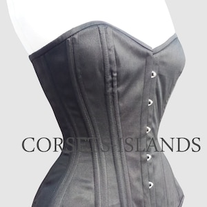 Cotton Corset Overbust Waist Trainer Double Steel Boned Heavy Duty Corset image 1