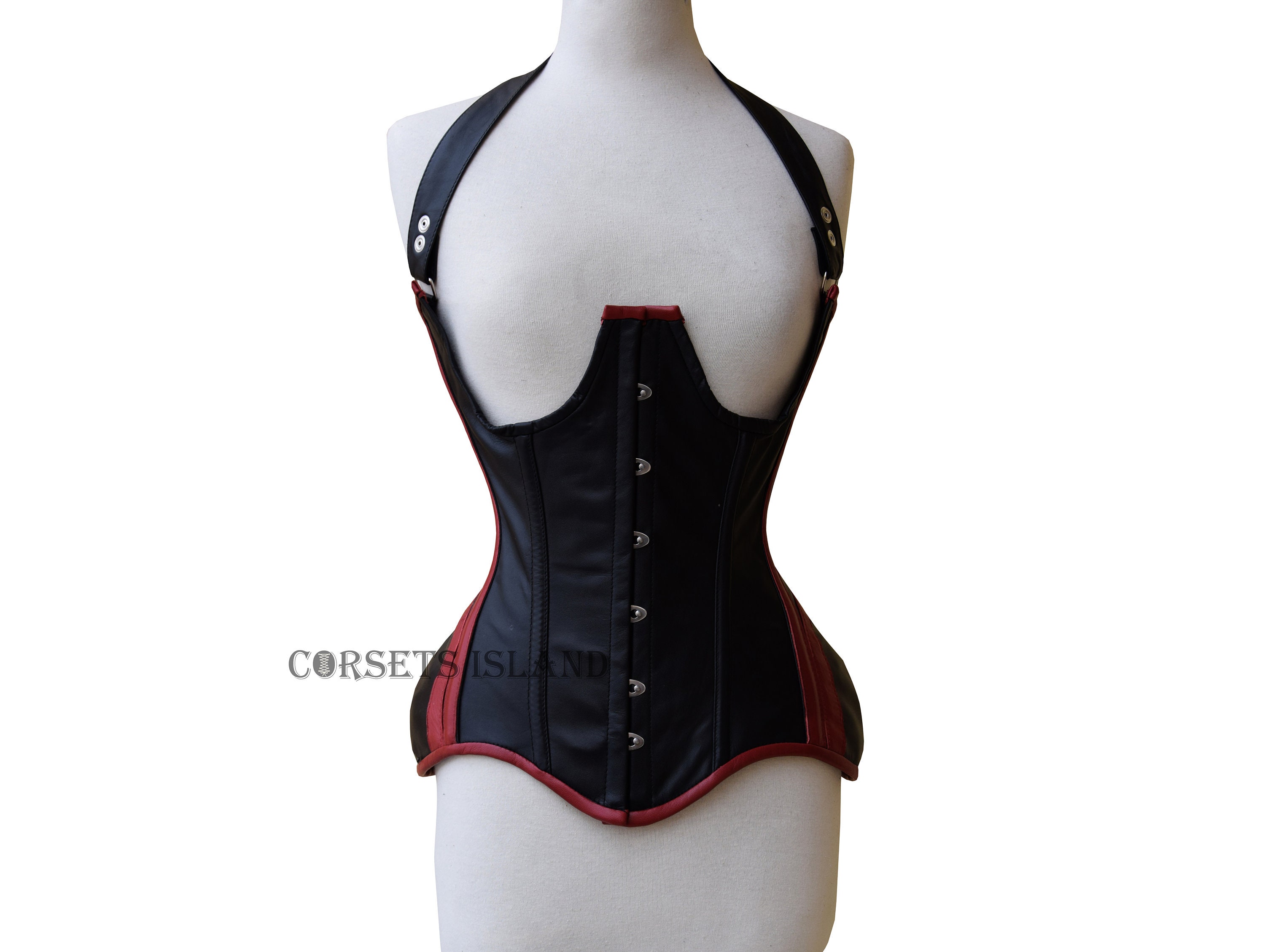 Underbust Strap Corset Waist Trainer Leather Underbust Corset Heavy Duty Goth Style Retro Leather Corset Steel Boned Corset Etsy