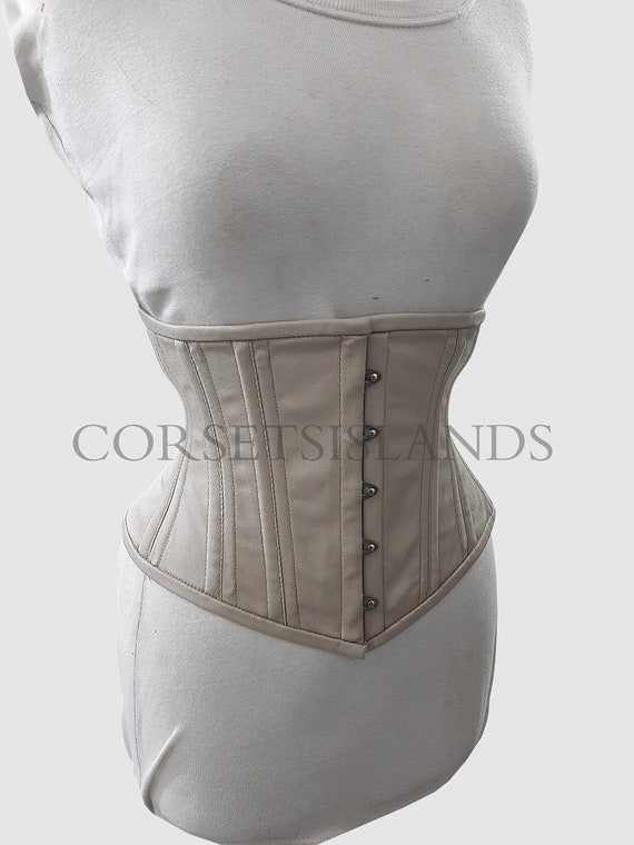 Cotton Corset , Women's Underbust Waist Trainer Corset , Steel