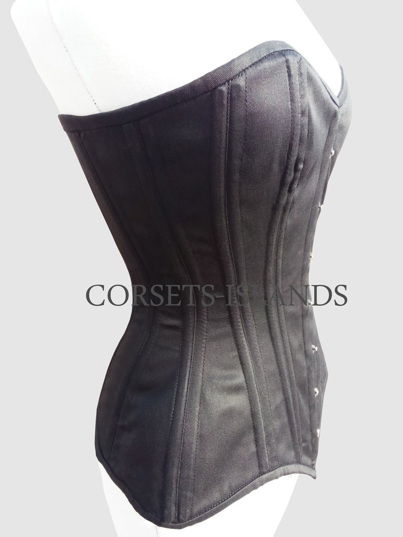 Cotton Corset Overbust Waist Trainer Double Steel Boned Heavy Duty Corset image 2