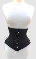 Cotton Corset , Women's Waist Trainer Corset , Steel Boned Underbust Corset , Black Corset 