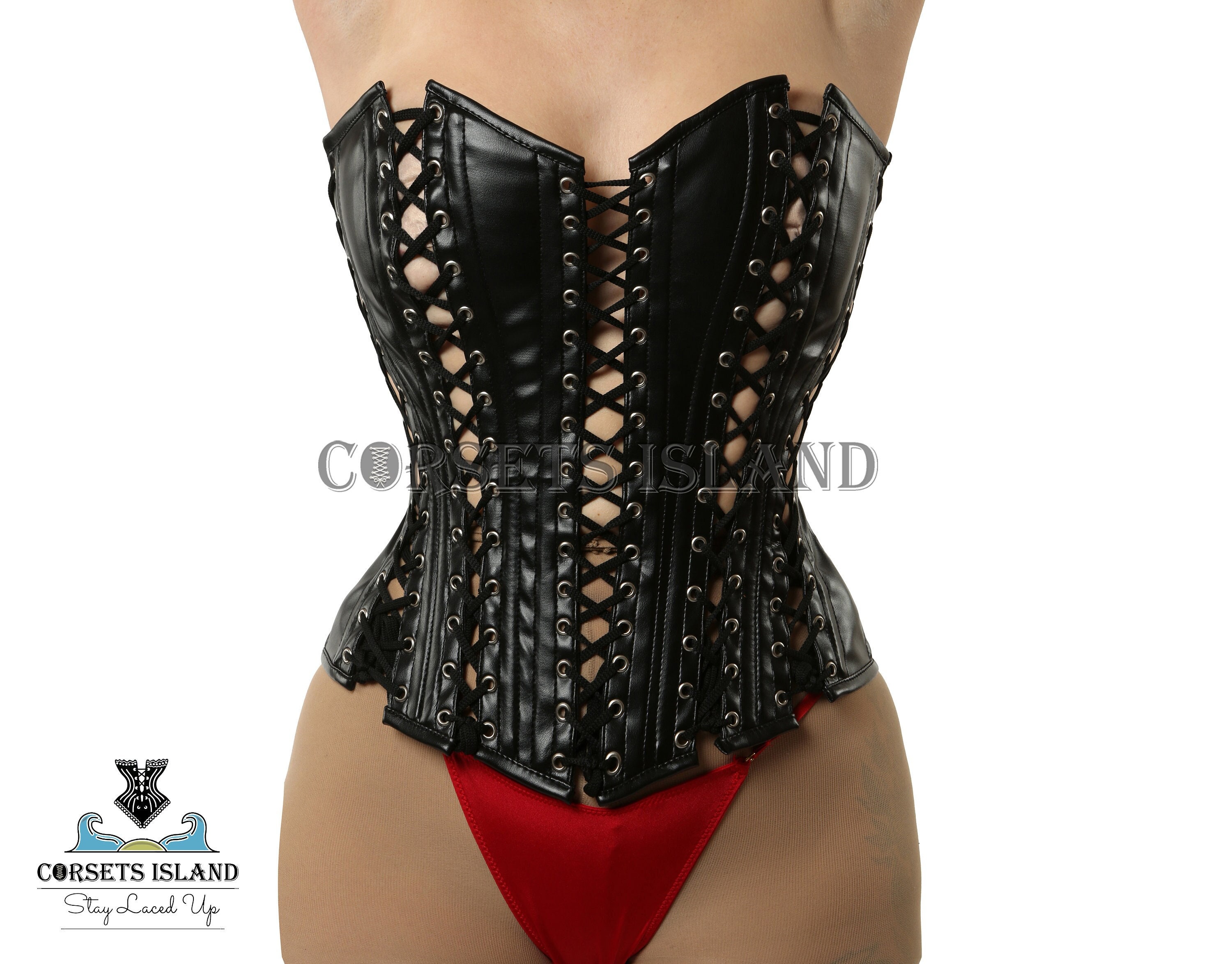 Luvsecretlingerie Heavy Duty 22 Double Steel Boned Waist Training LEATHER  Overbust Tight Shaper Corset #8959 : : Clothing, Shoes &  Accessories