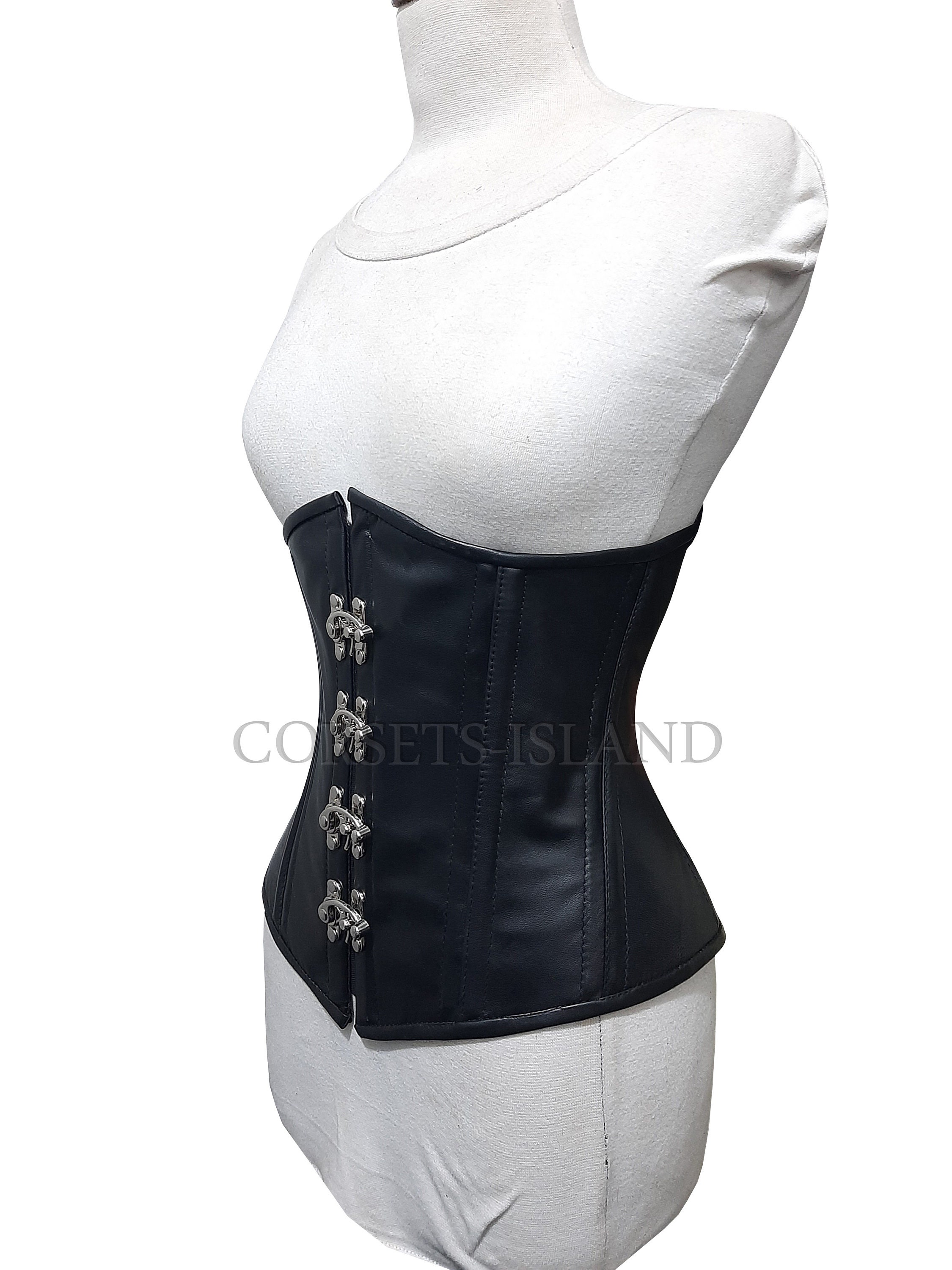 Genuine Leather Corset , Women's Underbust Corset , Shaper Waist Trainer  Claps Closure Corset , Heavy Duty Steel Boned Corset -  Canada