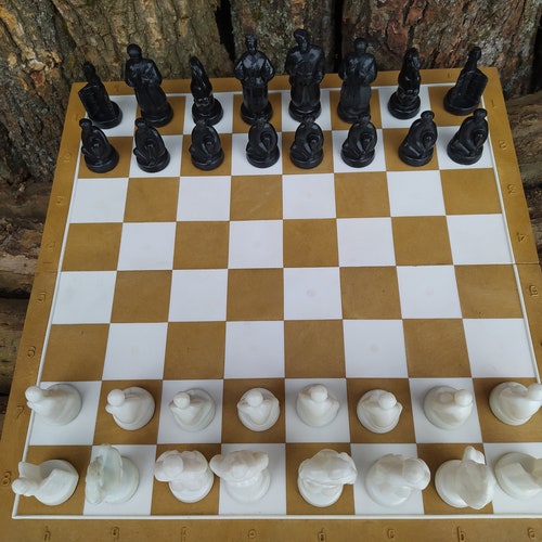 Chess Set COSSACKS Ukrainian, Ukrainian vintage chess, Cossacks of Ukraine, Symbol of Ukraine Cossacks, shops a gift from Ukrainegifts for him,