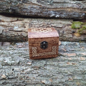Christmas gift box with runes, scandinavian box design, celtic box design, celtic knot, special box,  Unique boxmemory box, celtic design