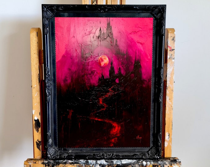 The void of darkness VII - Oil Painting. Original artwork print. Handmade. Gothic Home decor. Watercolor. Gift. Custom made.