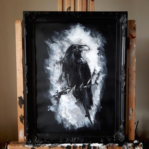 The ravens darkness - Wall art. Poster - Gothic home décor.