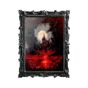 The void of darkness. - Oil painting. Dark madness I. Art print and poster. Artwork Gothic home decor gift.