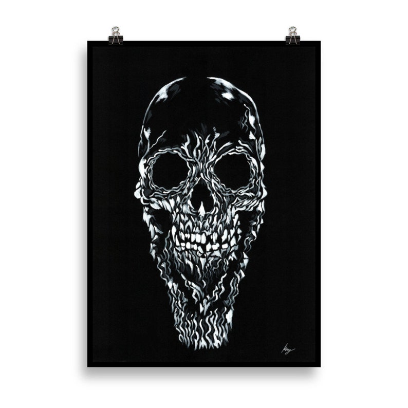 Wall art Gothic home decor White lies skull
