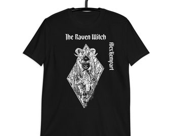 The raven witch - Short-Sleeve women's T-Shirt. Short-Sleeve T-Shirt. Gothic, Punk, Hip witch t-shirt. women's high quality shirt.