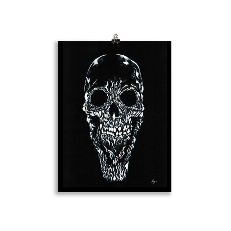 Wall art Gothic home decor White lies skull
