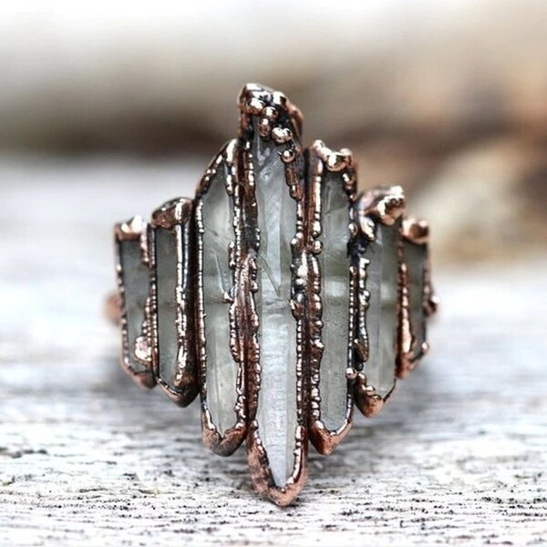 White ice. Gothic ring  - Vintage Opened Rings for Women. Jewellery Gifts. Halloween and christmas