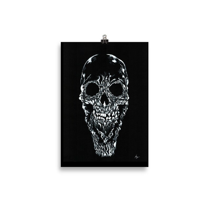Wall art Gothic home decor White lies skull