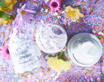 Unicorn Dreams  Skincare Bundle, Velvet Body Cream, Whipped Soap & Whipped Sugar Scrub