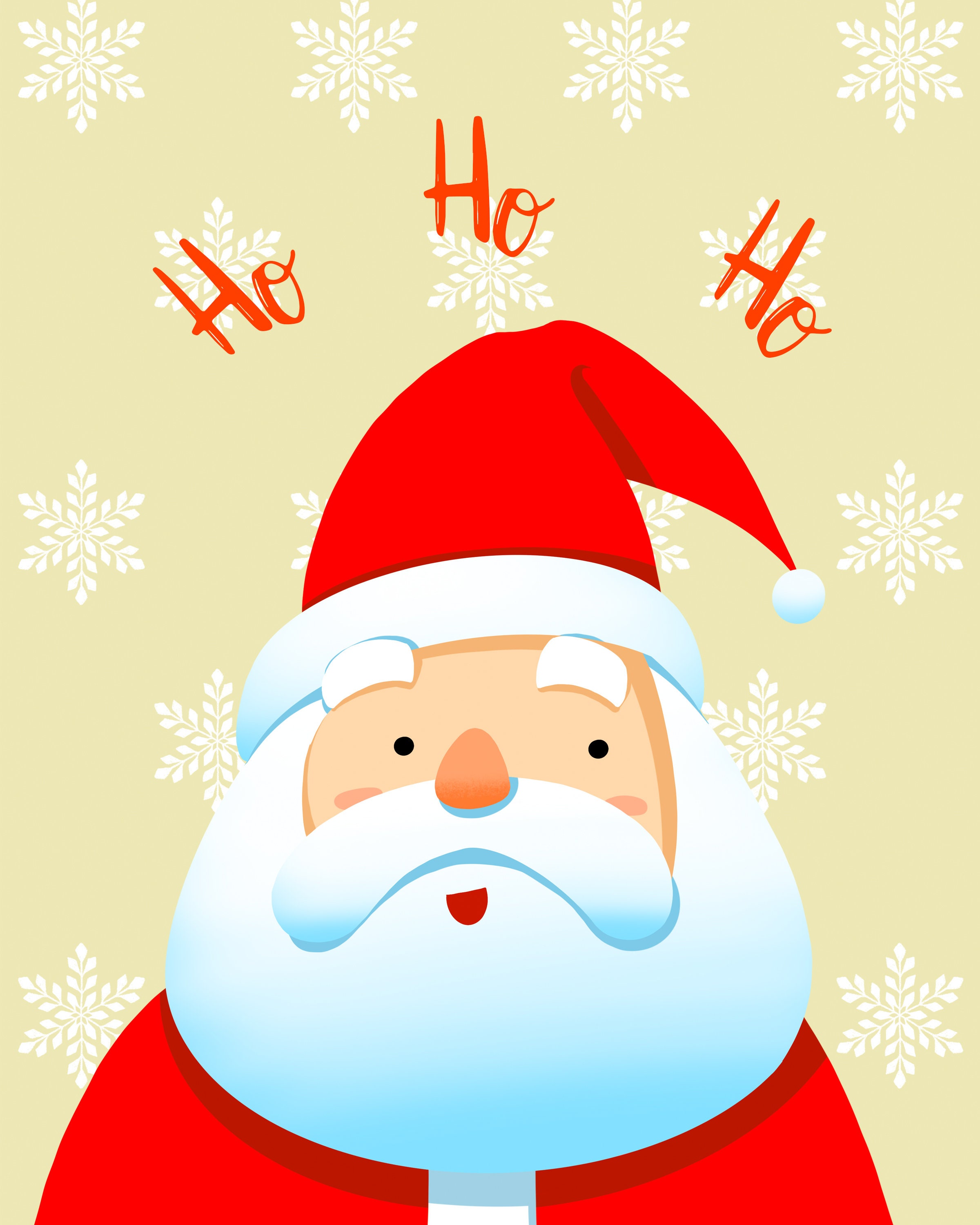 Christmas Printable Wall Art, Santa Illustration Poster, Cute Nursery ...
