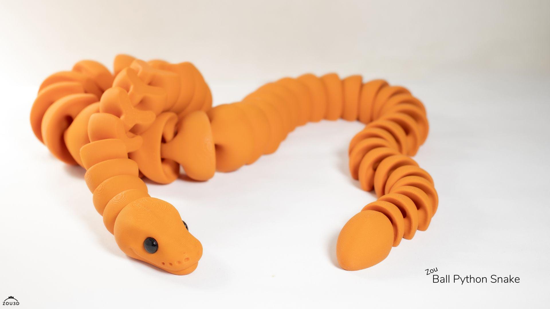 Articulated 3D Printed Python Snake – Realistic Flexible Fidget Toy ...