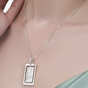 Tarot Karte Halbmond Anhänger Halskette / Pave Zirkonia Diamant Anhänger / Weißgold Himmlische Halskette / Valentinstag Geschenk für Freundin