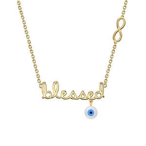 Collar con cita bendita y ojo turco azul malvado/cadena de aleación de oro Nazar/simboliza la protección contra la energía negativa/Joyería ideal para viajes