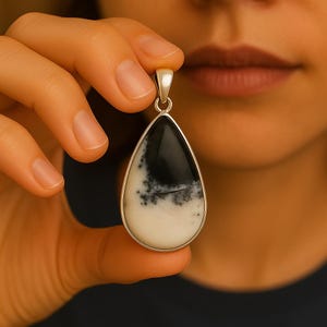 Dendritic Opal Pendant | 925 Sterling Silver Pendant | Dendritic Opal Gemstone Pendant Handmade Silver stone Jewelry Pendant For Necklaces