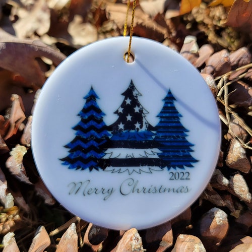 Back the Blue Thin Blue Line Ornament Law Enforcement Etsy