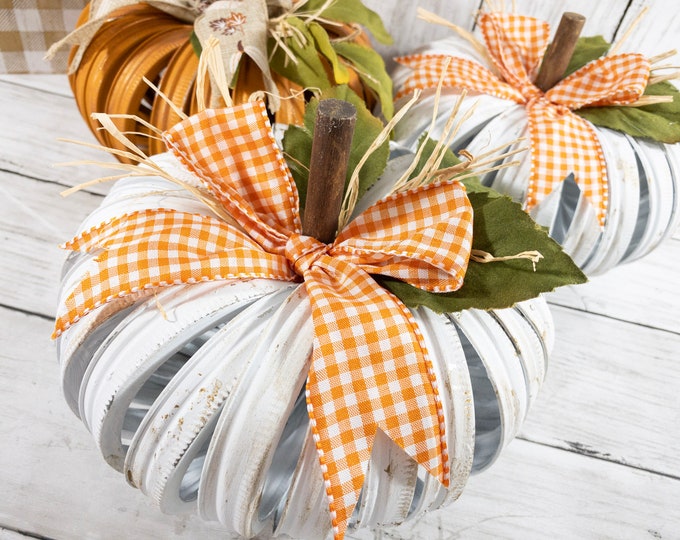Mason Jar Lid Pumpkins | Canning  Jar Lid Pumpkin | White Pumpkin Mason Jars | Rustic Pumpkin Decor