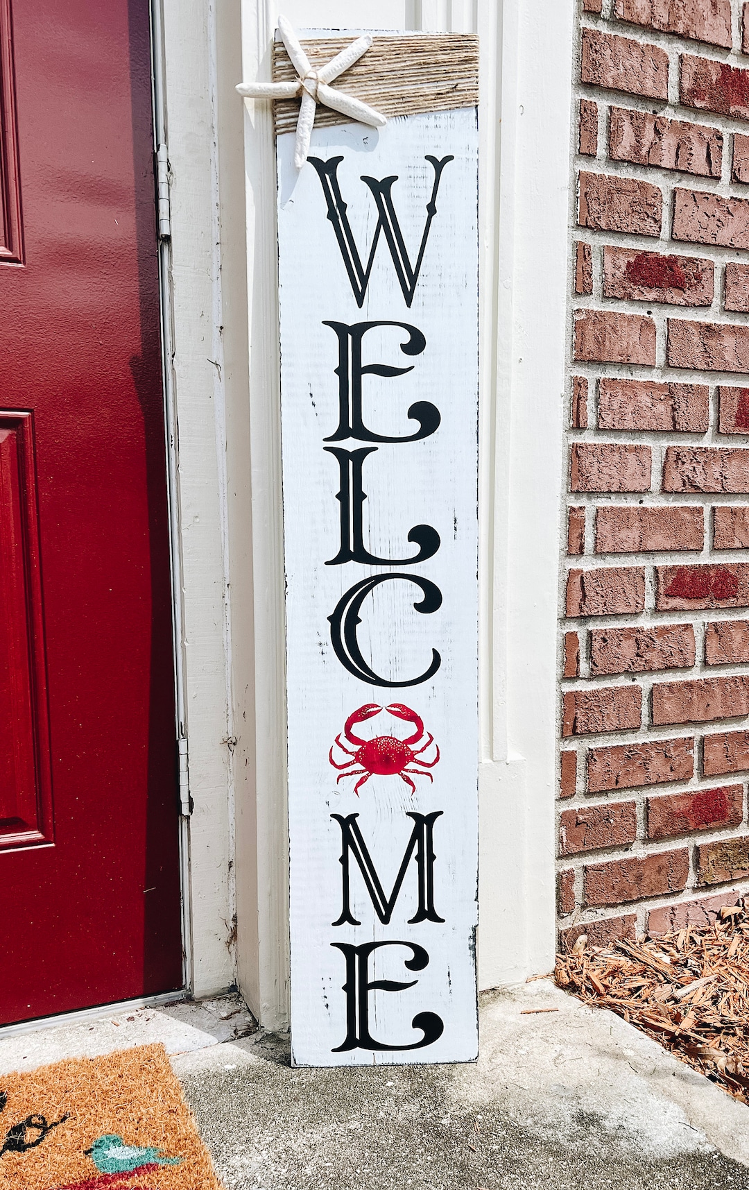 Porch Sign, Front Porch Sign, Outdoor Porch Sign, Porch Leaner, Crab Front Porch Sign