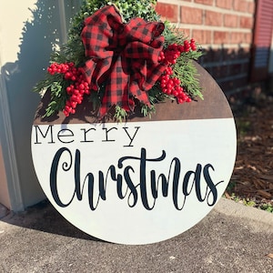 Christmas Door Hanger | Merry Christmas | Holiday Decor | Christmas Door Sign | Door Decor | Farmhouse Christmas | Door Decor