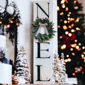 Farmhouse NOEL Christmas Sign: Rustic Wreath Decor