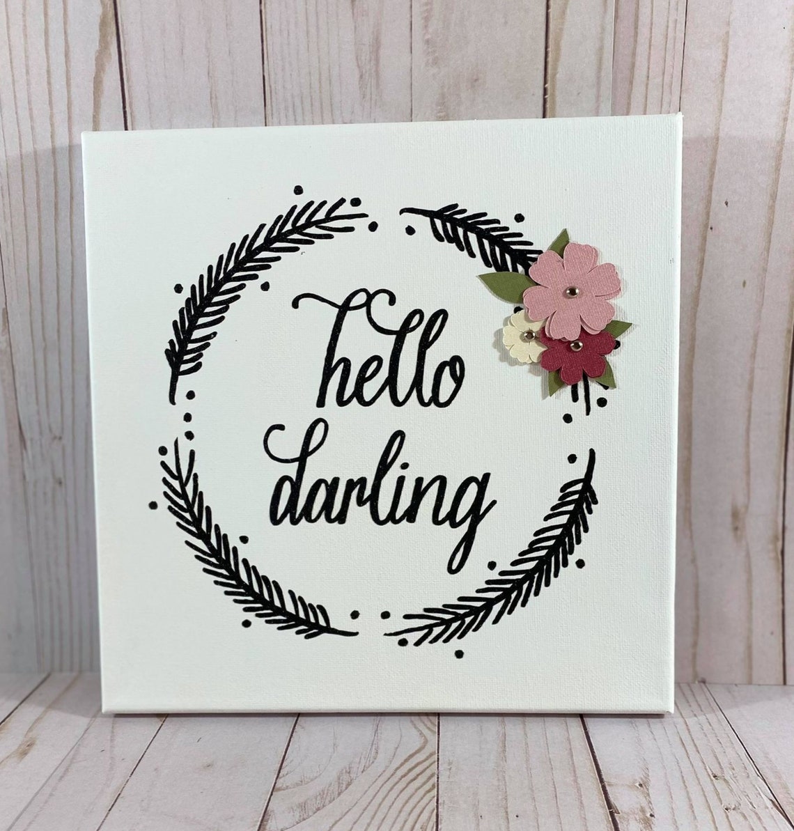 Hello Darling Sign Canvas Wall Art Wall Hanging Sign Etsy