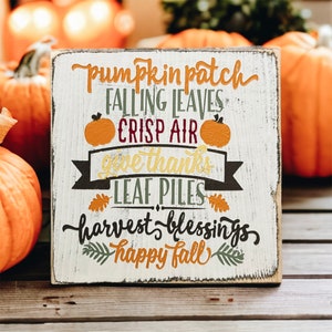 Farmhouse Fall Decor Sign: Tiered Tray Autumn Favorites