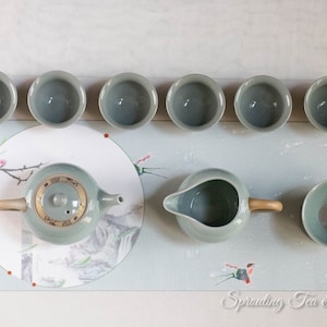 Bamboo Style Ice Cracked Ge-Ware Tea Set - Great Gift