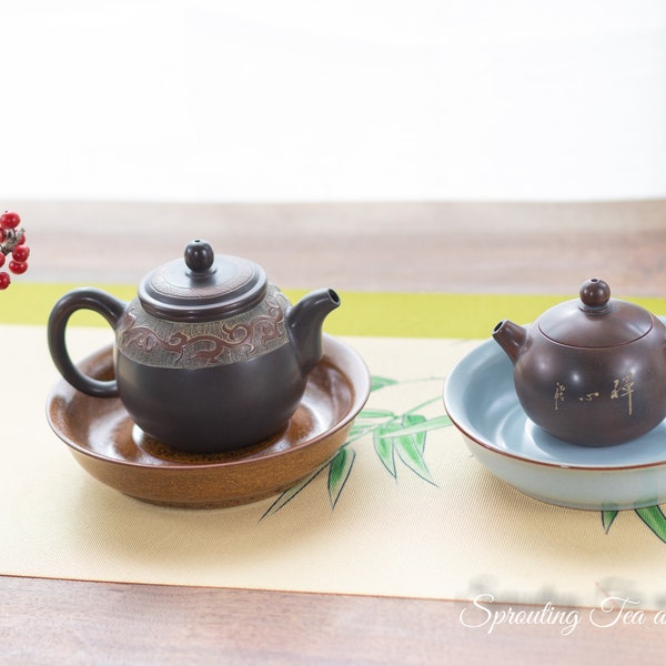 Tea Pot Holders / Tea Trays HuCheng for GongFu Cha Rusty & Sky Blue 2 Styles - Great Gift