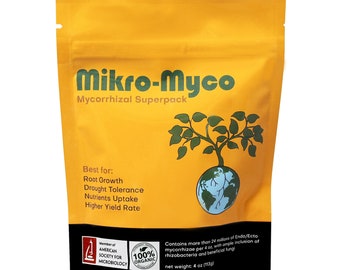 Mikro-Myco, Highly Concentrated Mycorrhizal Fungi –11 Endo/Ecto Mycorrhizae, Water Soluble Powder for Exponential Root Growth