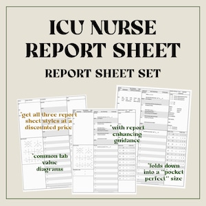ICU Nurse Report Sheet - Package