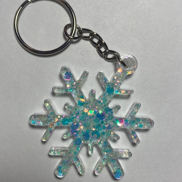 Snowflake Keychain Etsy