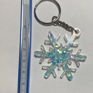 Snowflake Keychain, Christmas Keychain, Winter Keychain image 2