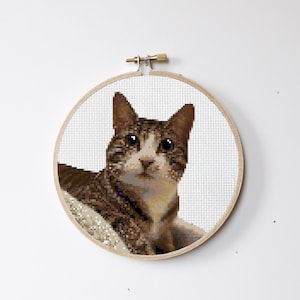 Patrón Punto de Cruz Mascota Personalizado - Patrón de Fotos de Mascotas - Compra Digital Online