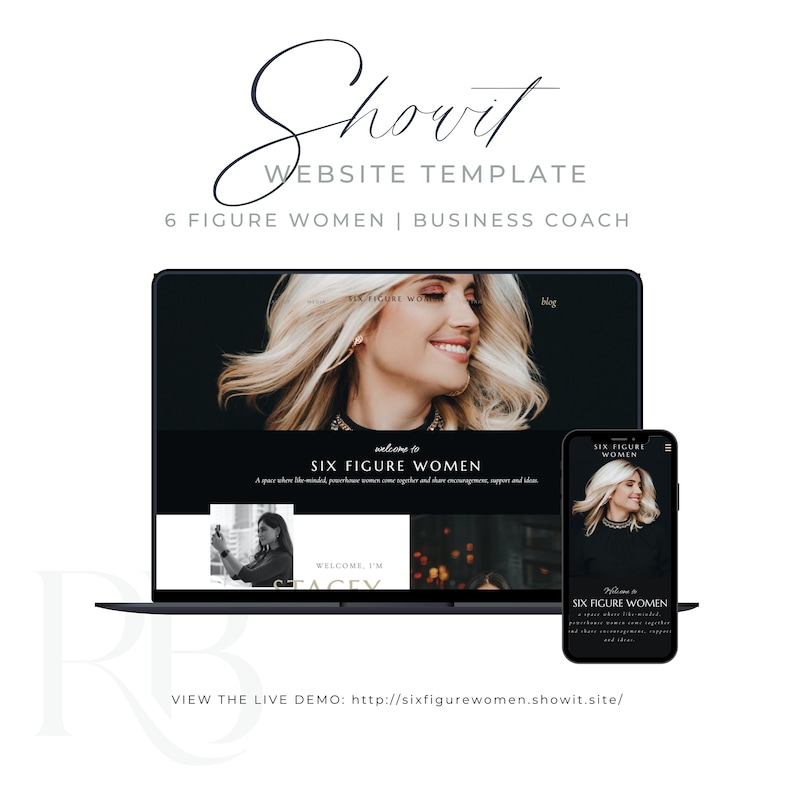 Showit Template for Business Coaches, Female Entrepreneurs, Course