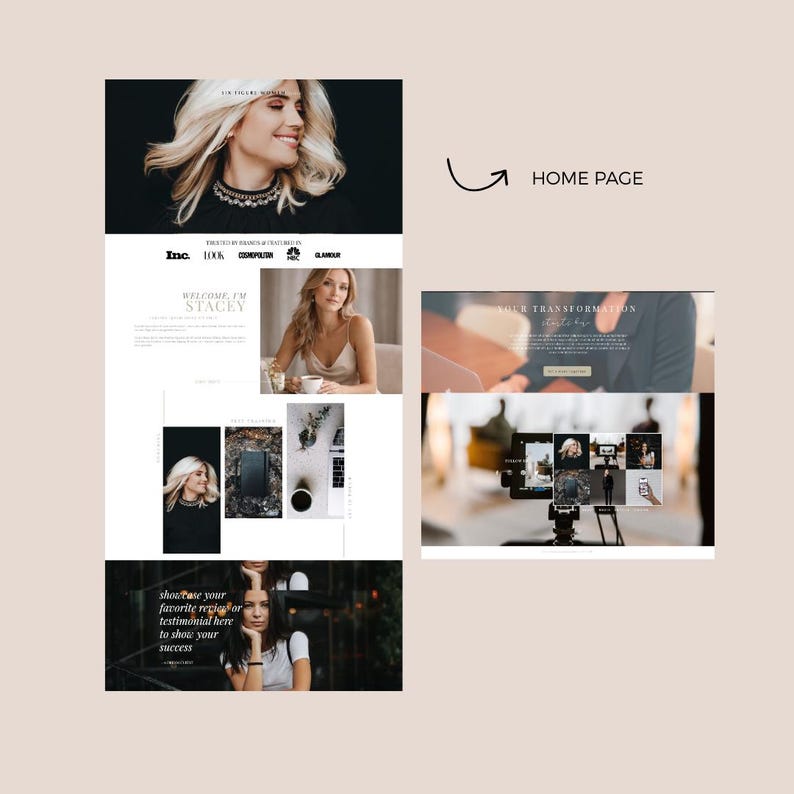 Showit-websitesjabloon voor coaches en ondernemers | Ontwerp van redactionele website afbeelding 3