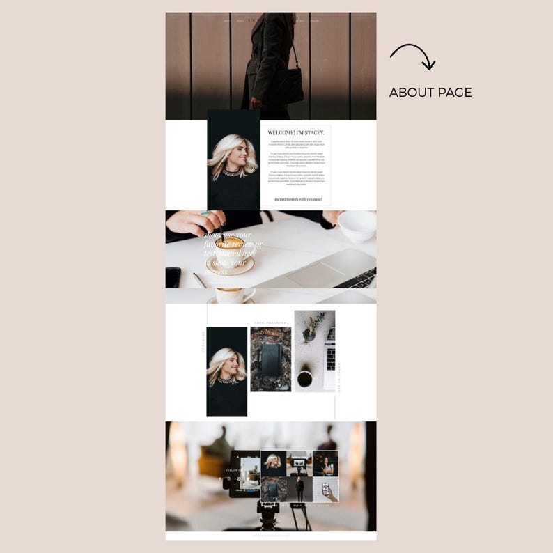 Showit-websitesjabloon voor coaches en ondernemers | Ontwerp van redactionele website afbeelding 4